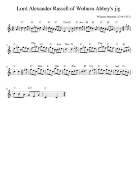 Lord Alexander Russell of Woburn Abbey's jig