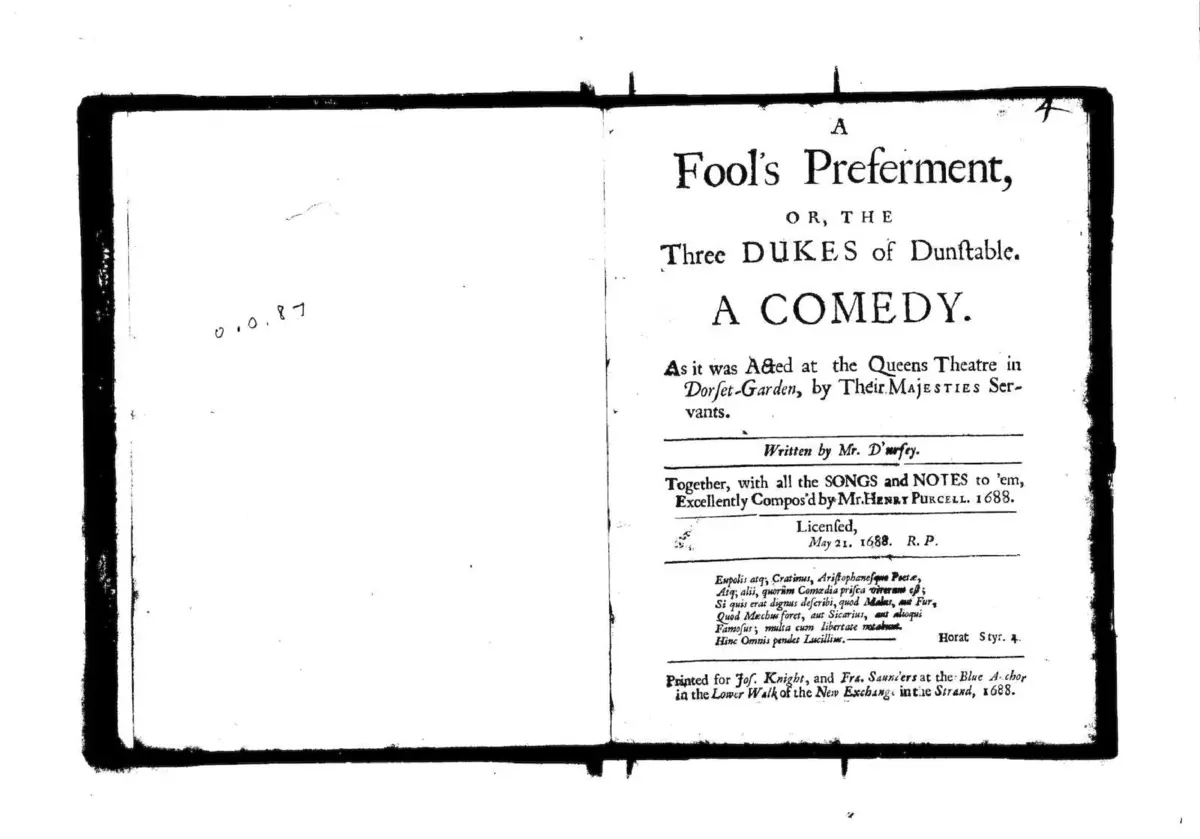 A Fool's Preferment, or, The Three Dukes of Dunstable - Page 1