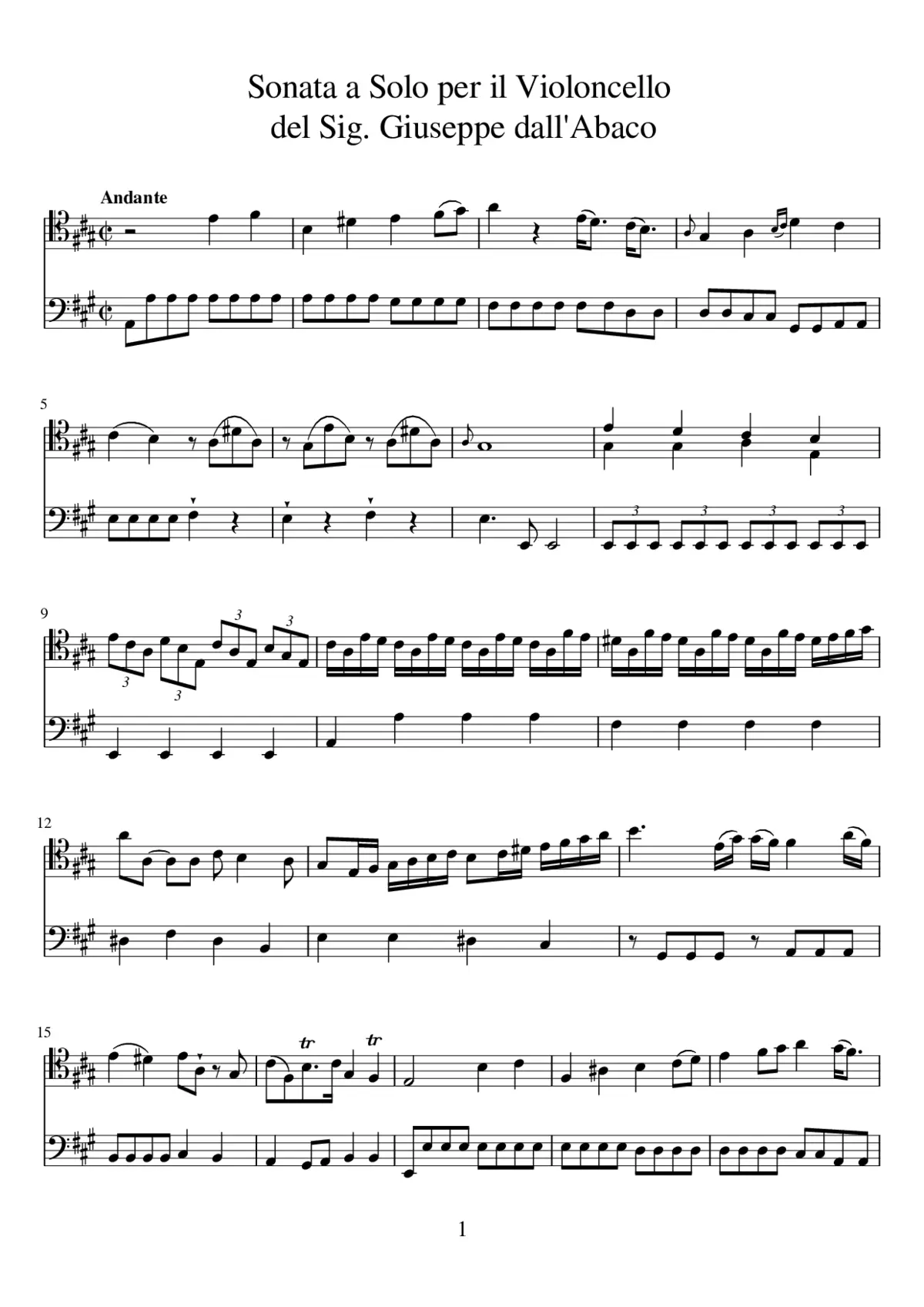 16 Cello Sonatas - Page 1