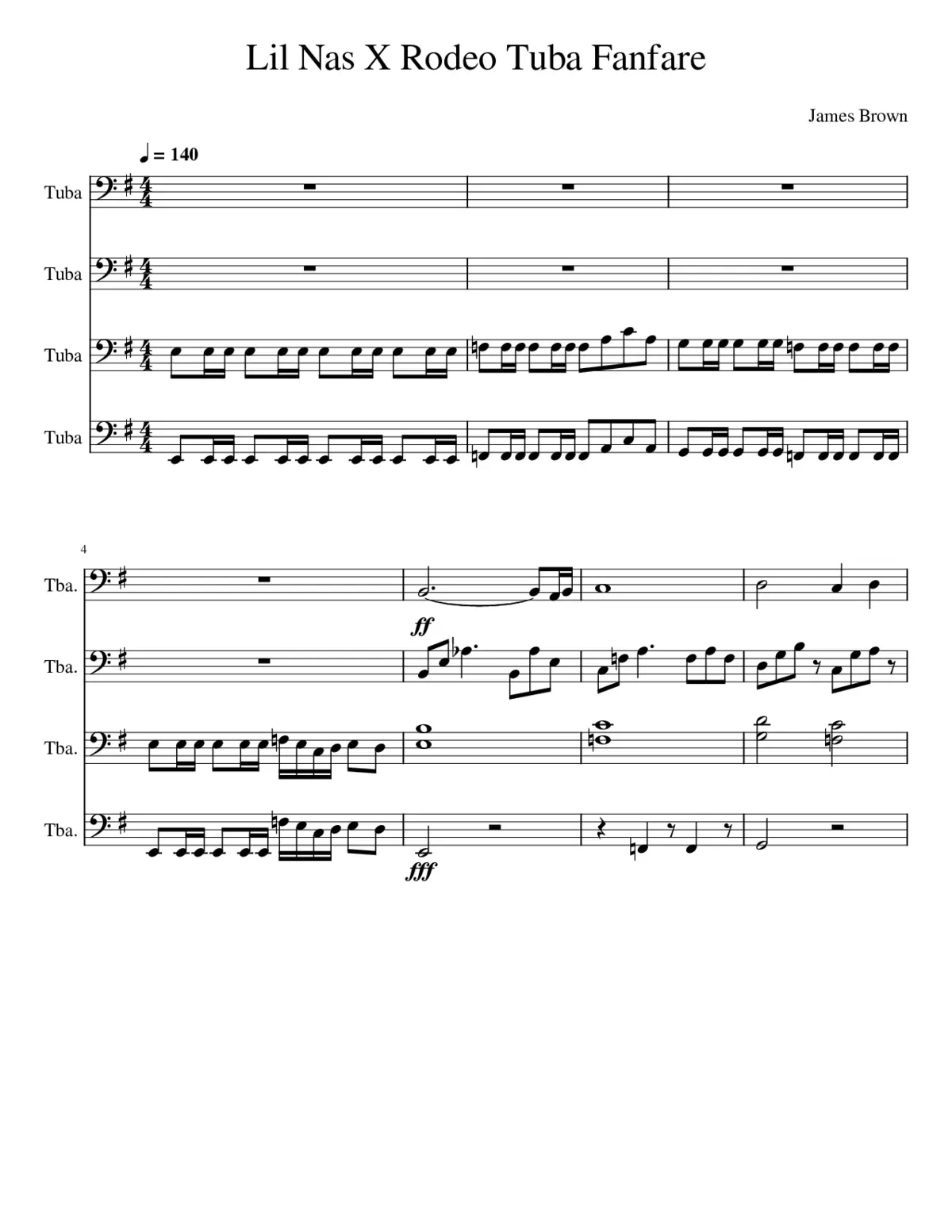 Lil Nas X Rodeo Tuba Fanfare - Page 1