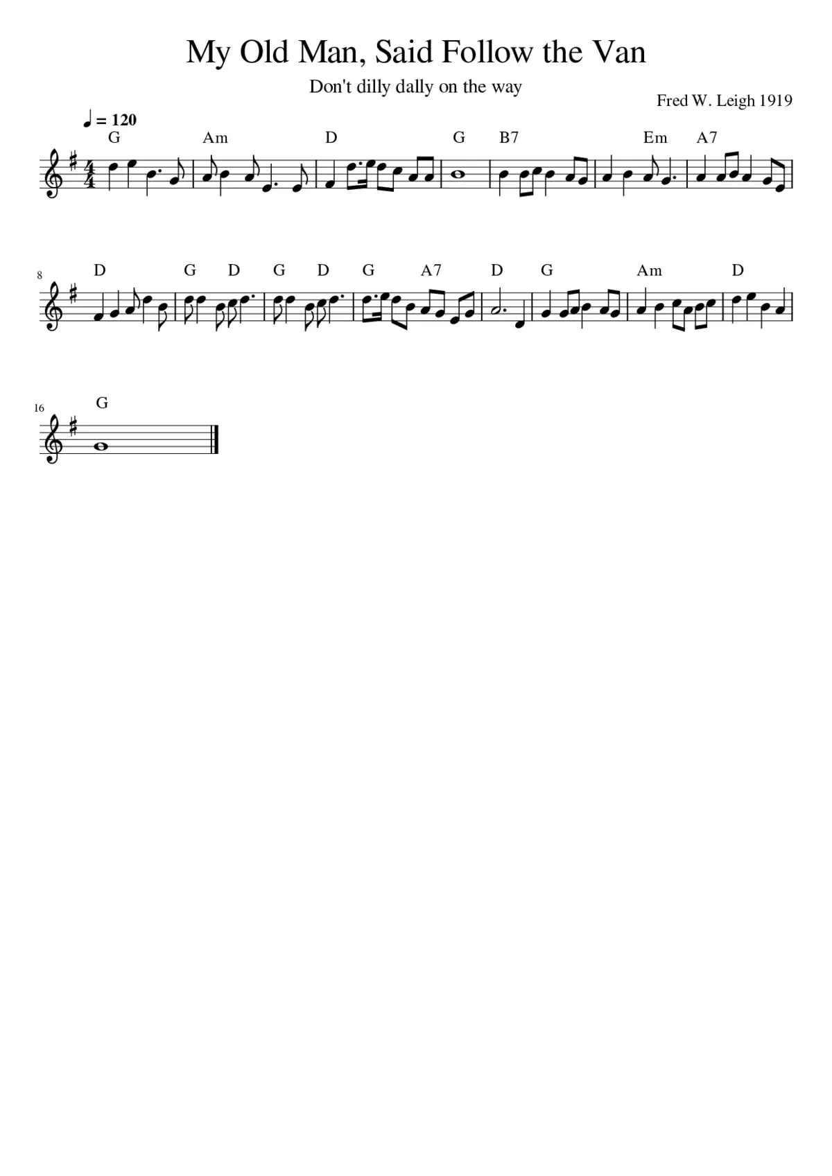 My Old Man Said Follow the Van - Page 1