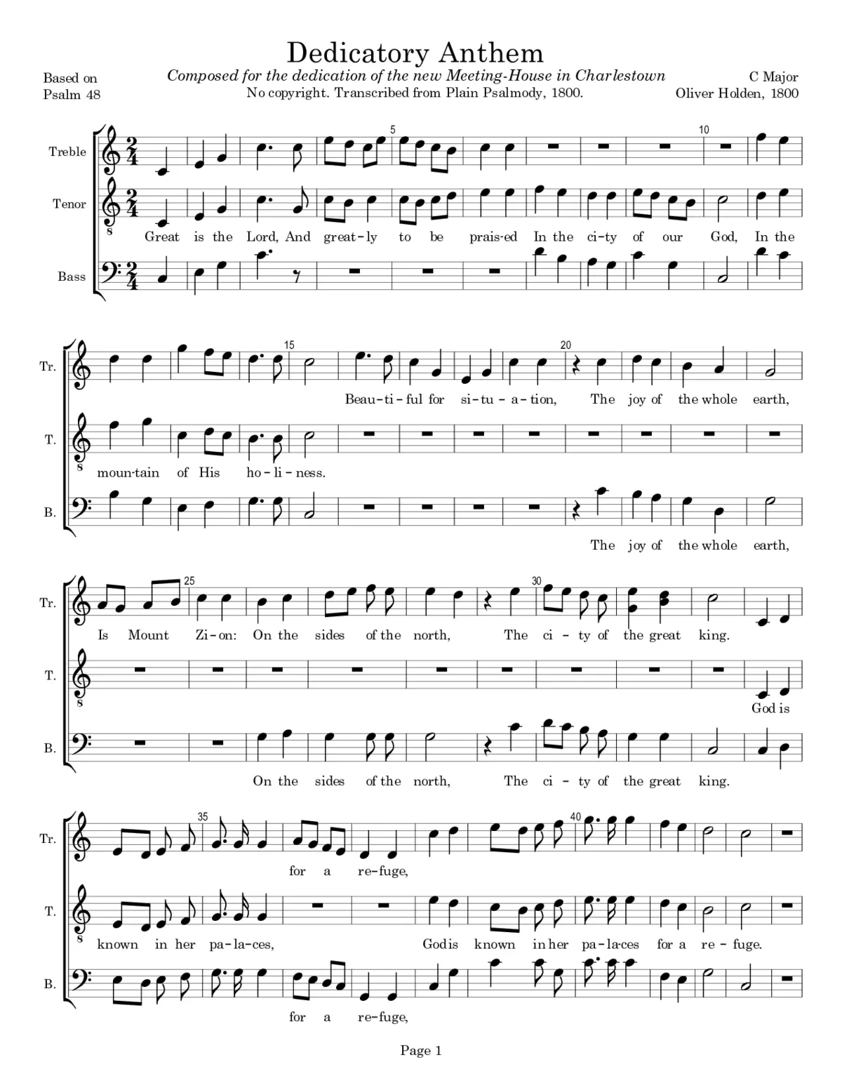 Dedicatory Anthem - Page 1
