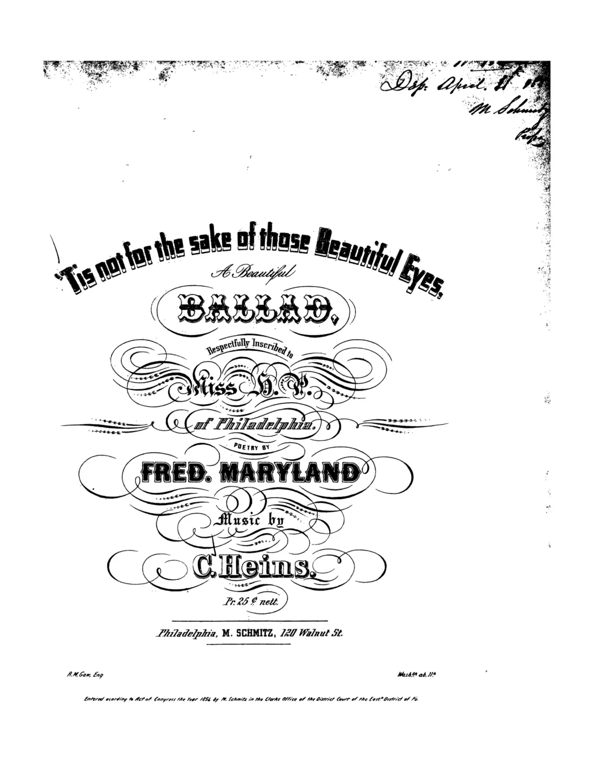 'Tis not For the Sake of those Beautiful Eyes - Page 1