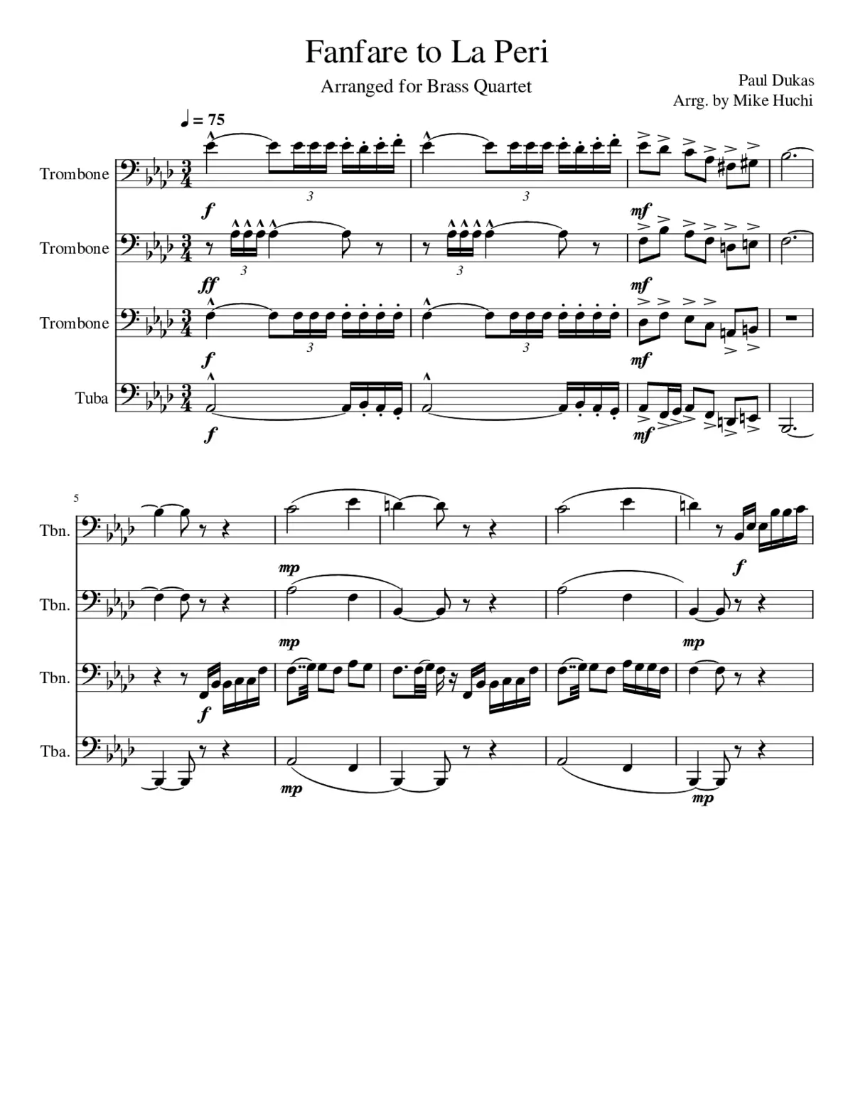 Fanfare to La Peri - Page 1