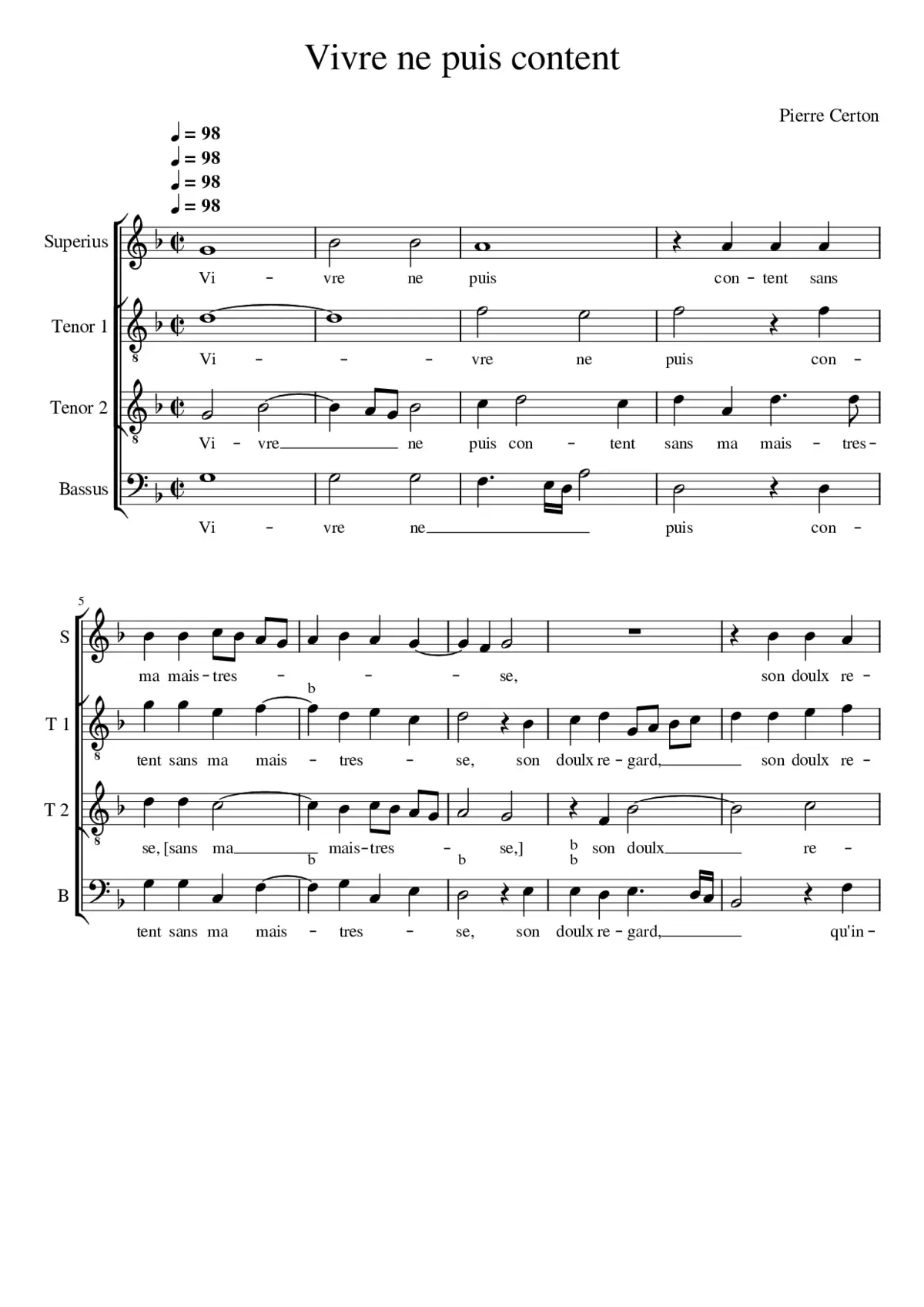 Vivre ne puis - Page 1