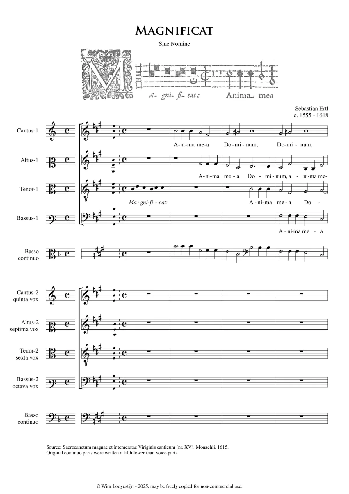 Magnificat sine nomine - Page 1