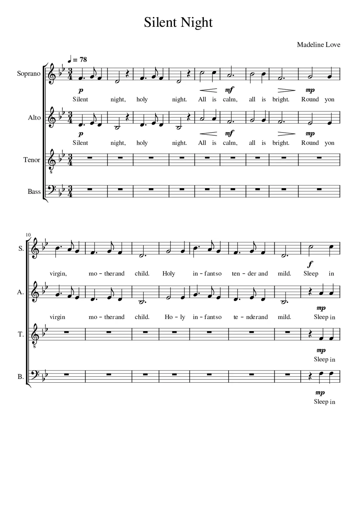 Stille Nacht heilige Nacht H.145 - Page 1