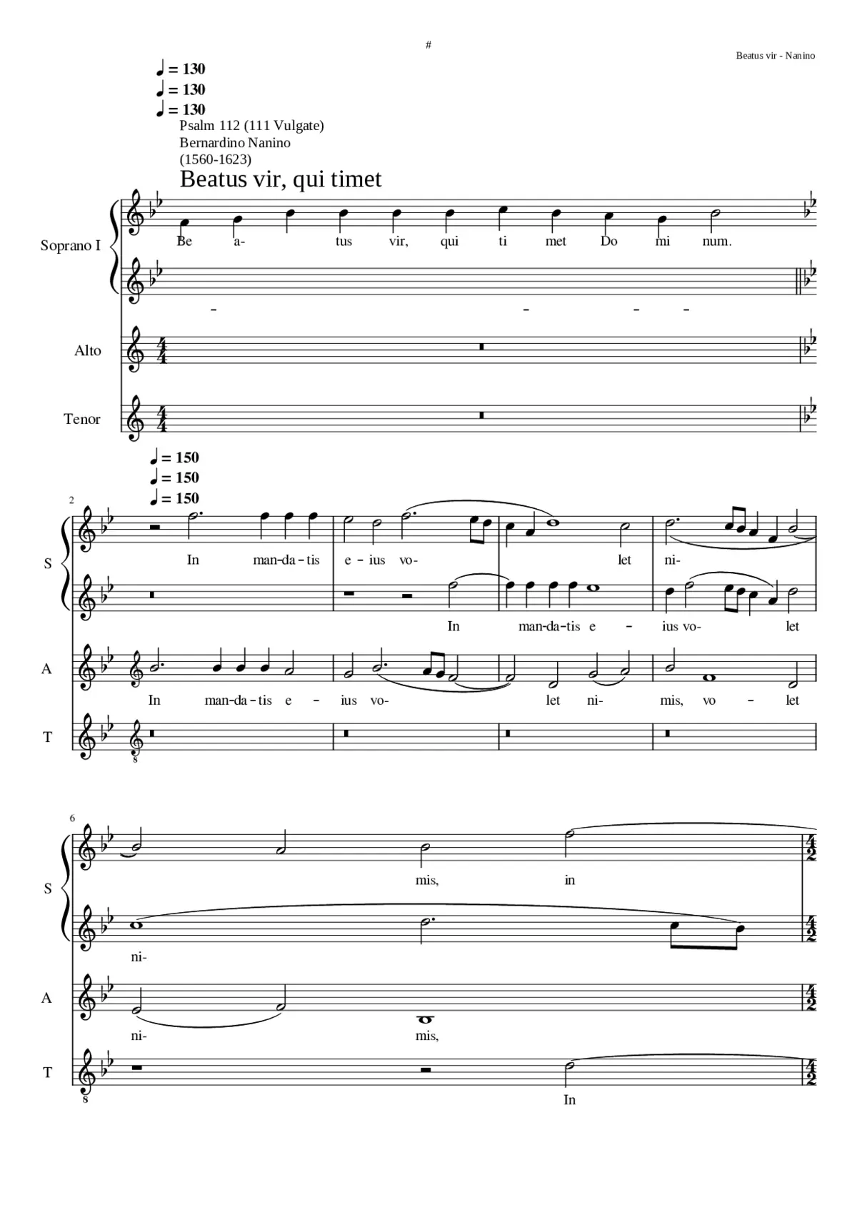 Beatus vir qui timet - Page 1