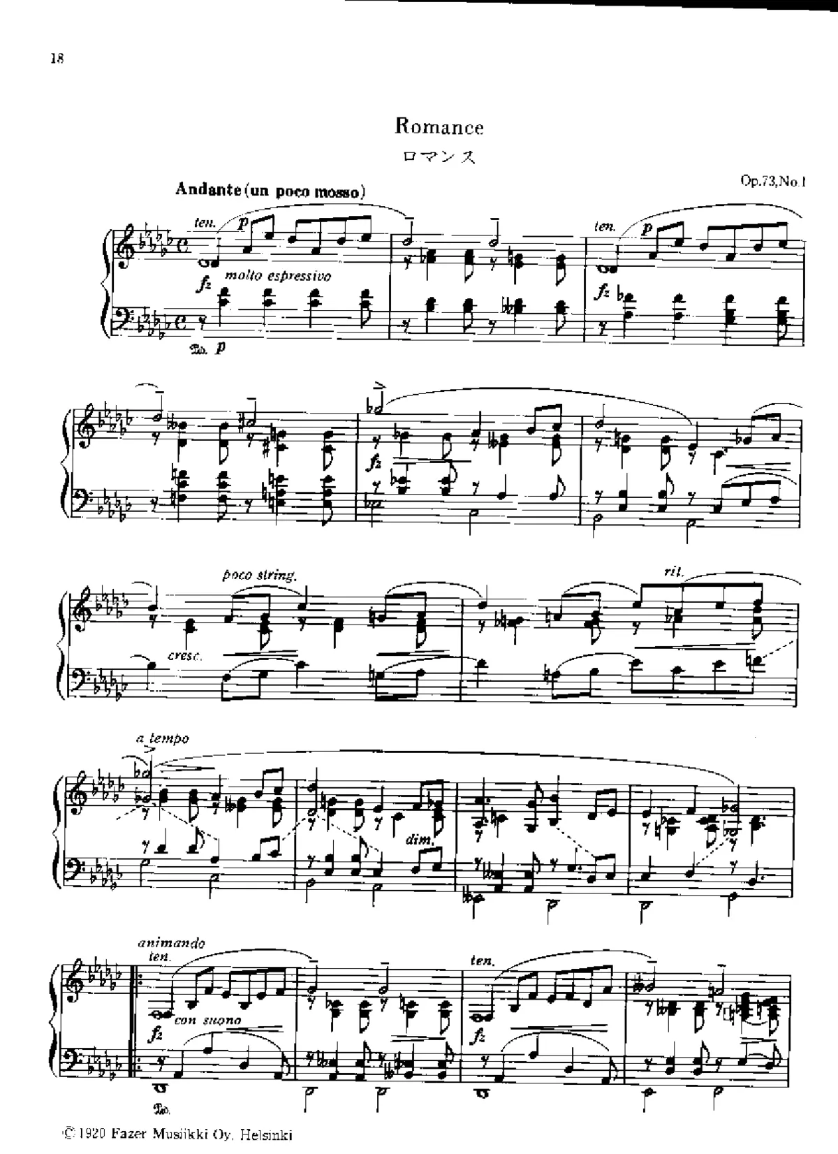 3 Piano Pieces, Op.73 - Page 1