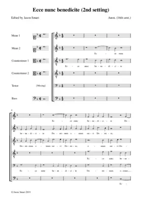 Ecce nunc benedicite II (Baldwin Partbooks)