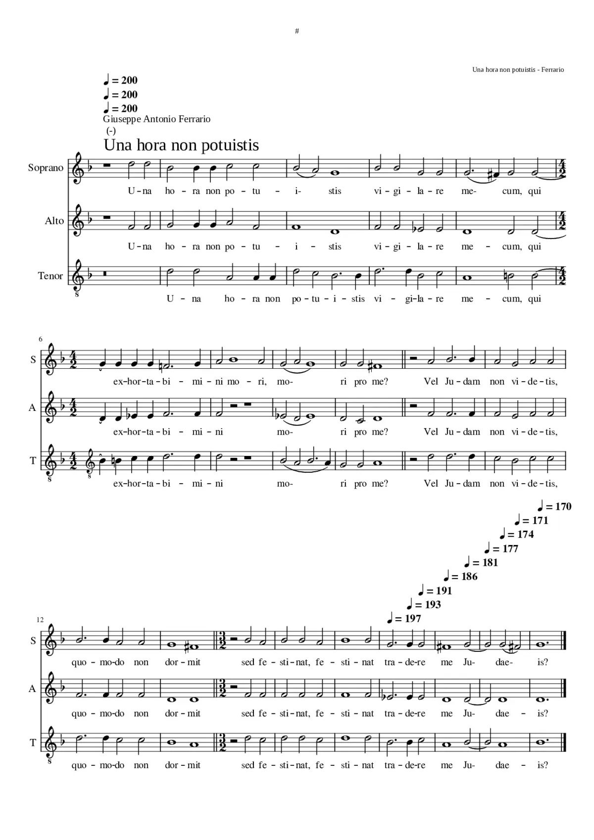 Una hora non potuistis - Page 1