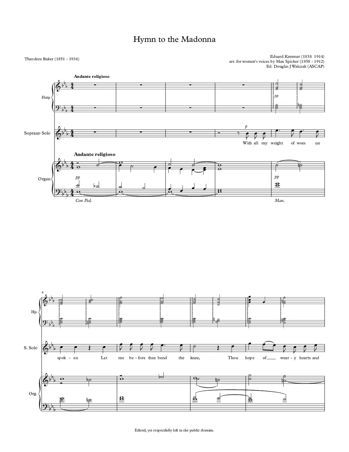 Hymn to the Madonna - Page 1