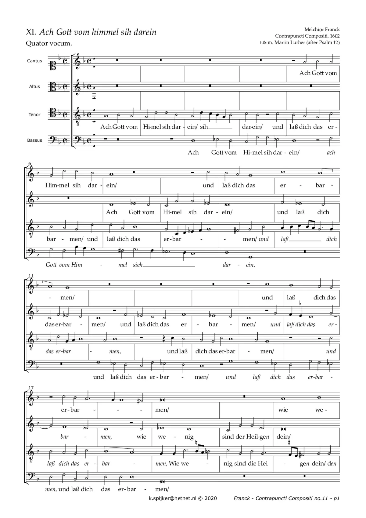 Ach Gott vom Himmel sieh darein - Page 1