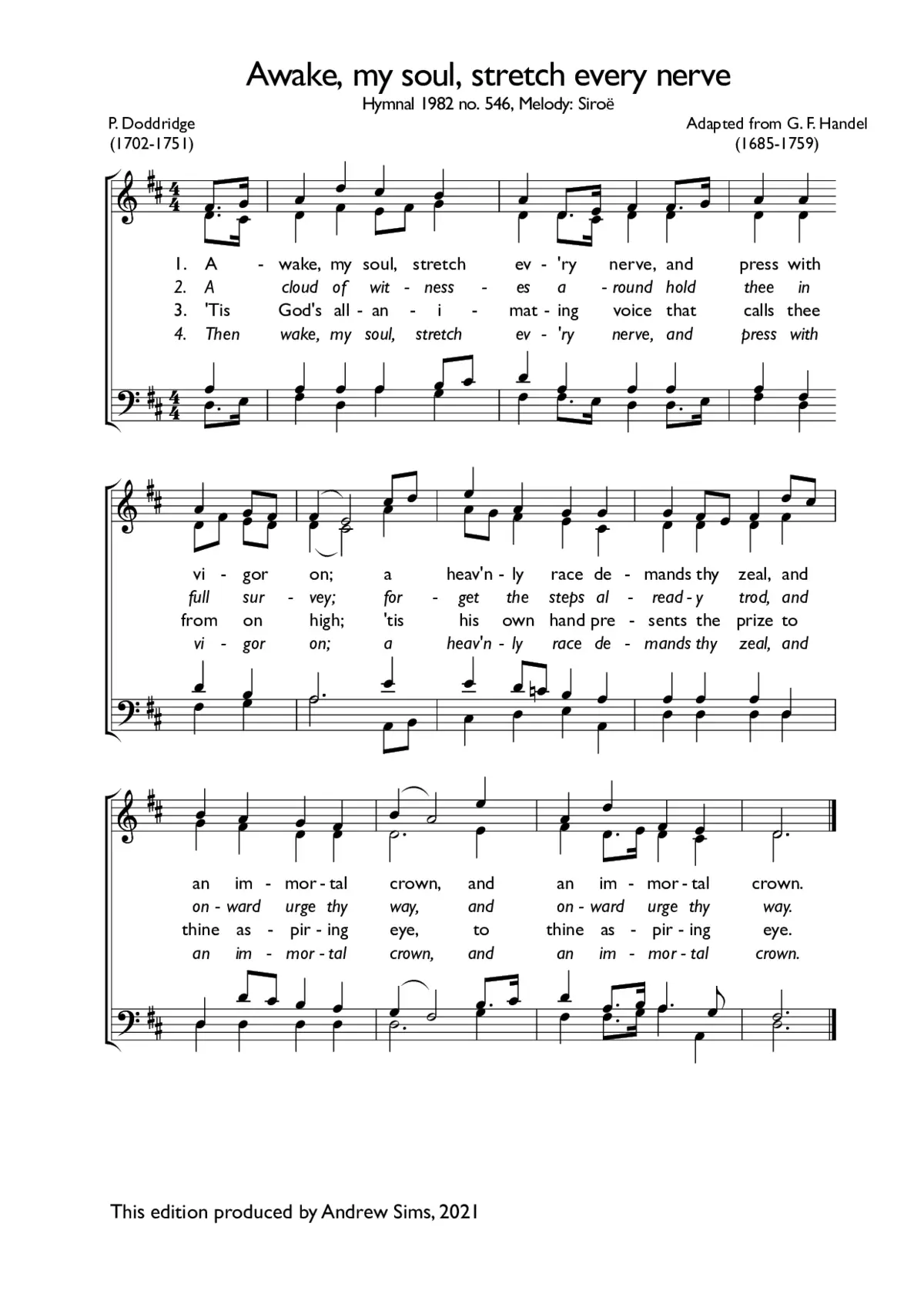 Awake, my soul, stretch every nerve - Page 1