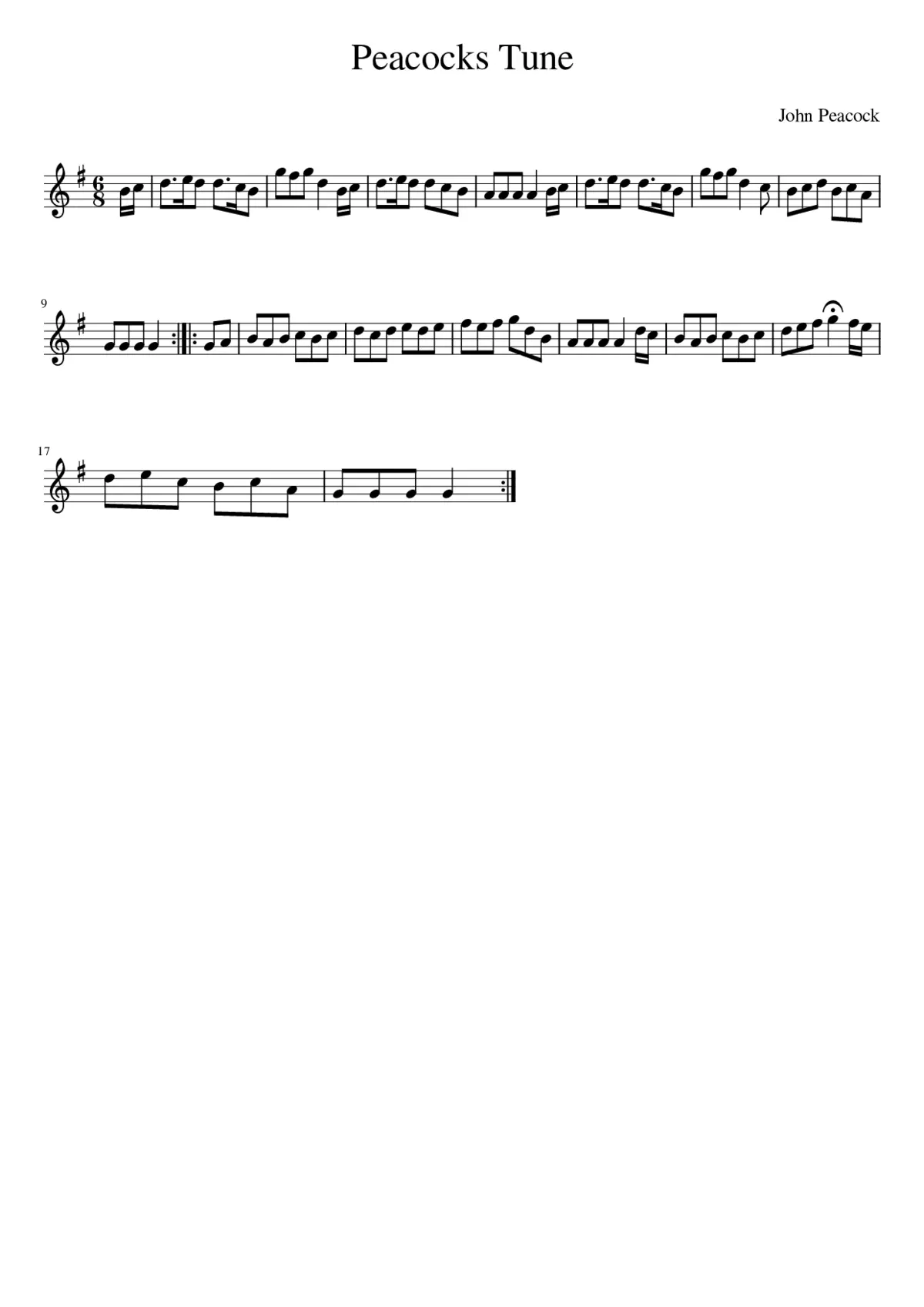 Peacocks Tune - Page 1