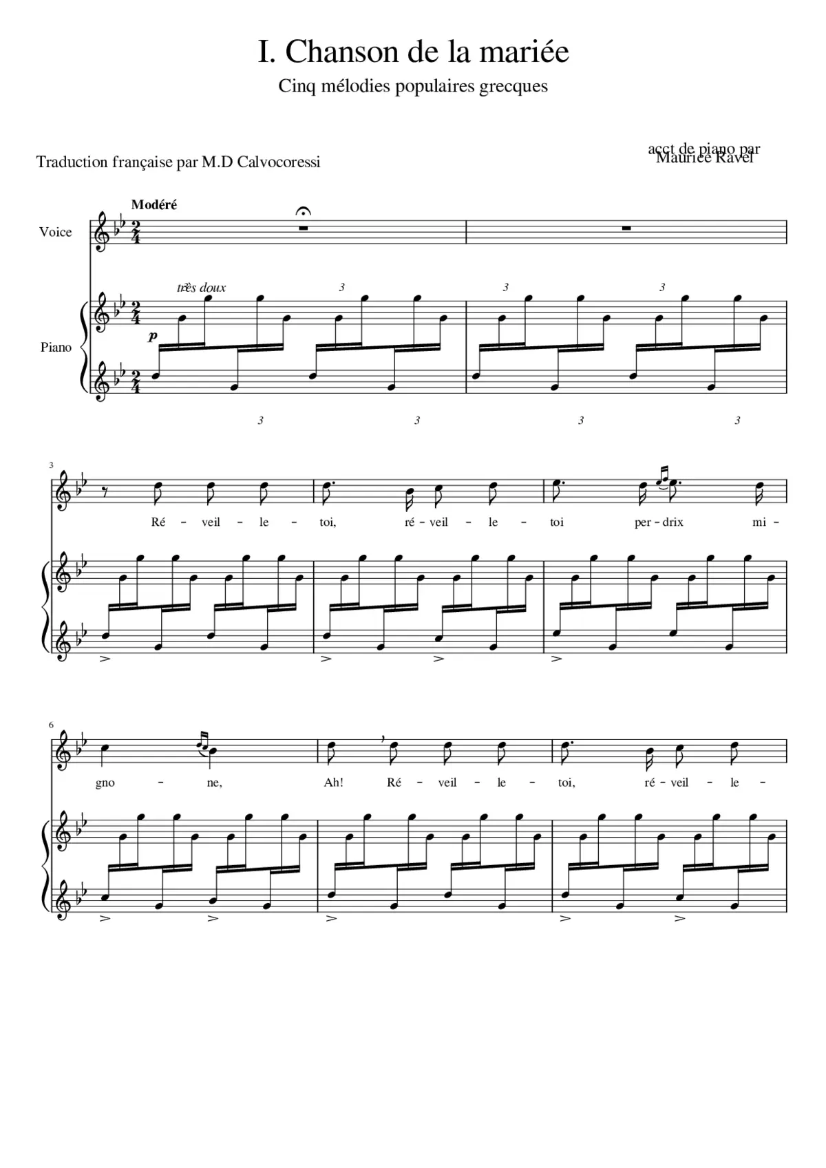 Cinq Mélodies Grexques - Page 1