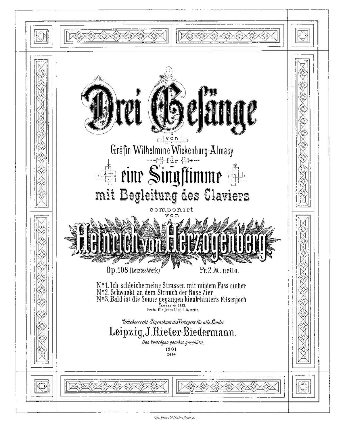 3 Gesänge - Page 1