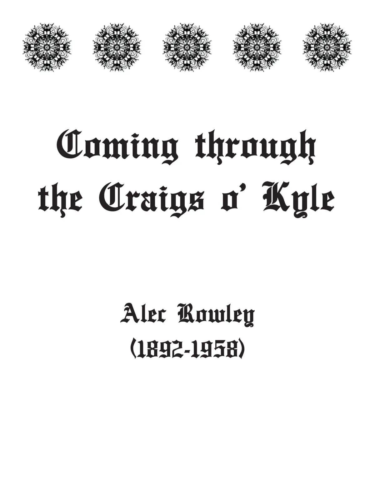 Coming through the Craigs o' Kyle - Page 1