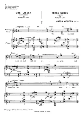 3 Lieder nach Gedichten von Hildegard Jone