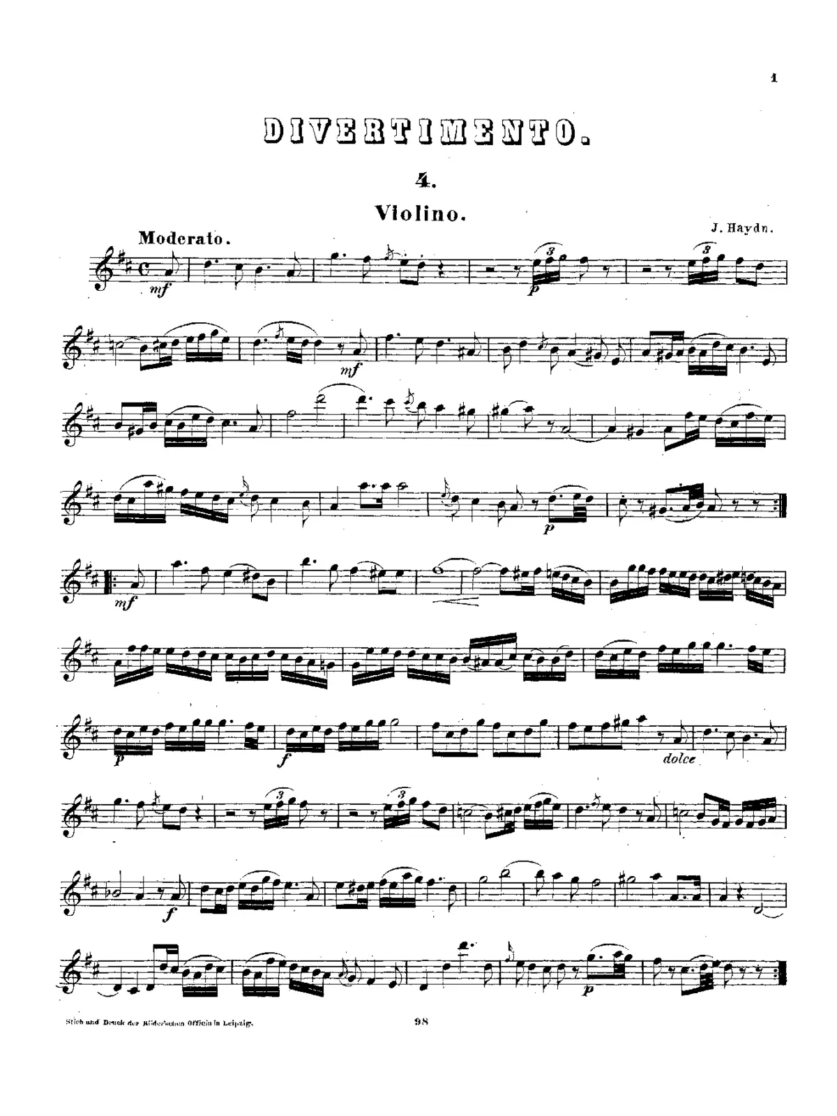 Baryton Trio in D major - Page 1
