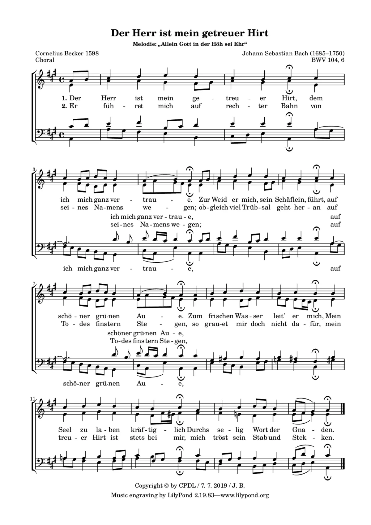 Du Hirte Israel, höre, BWV 104 - Page 1