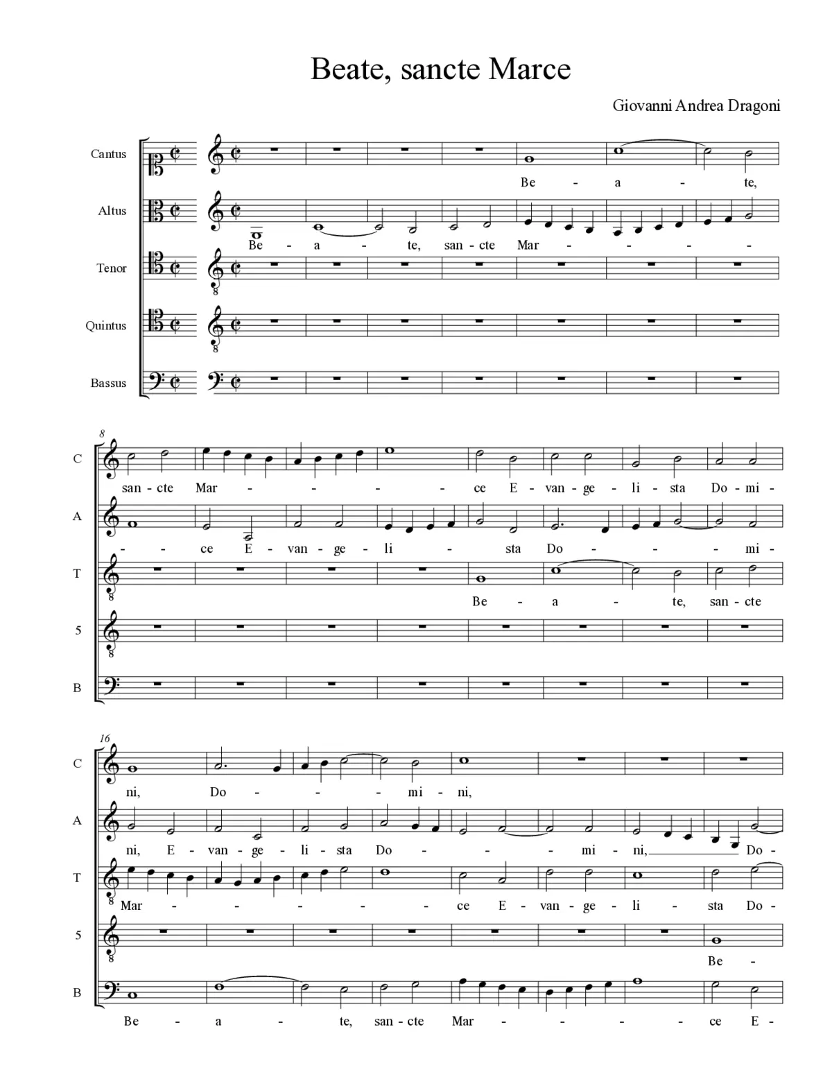 Beate, sancte Marce - Page 1