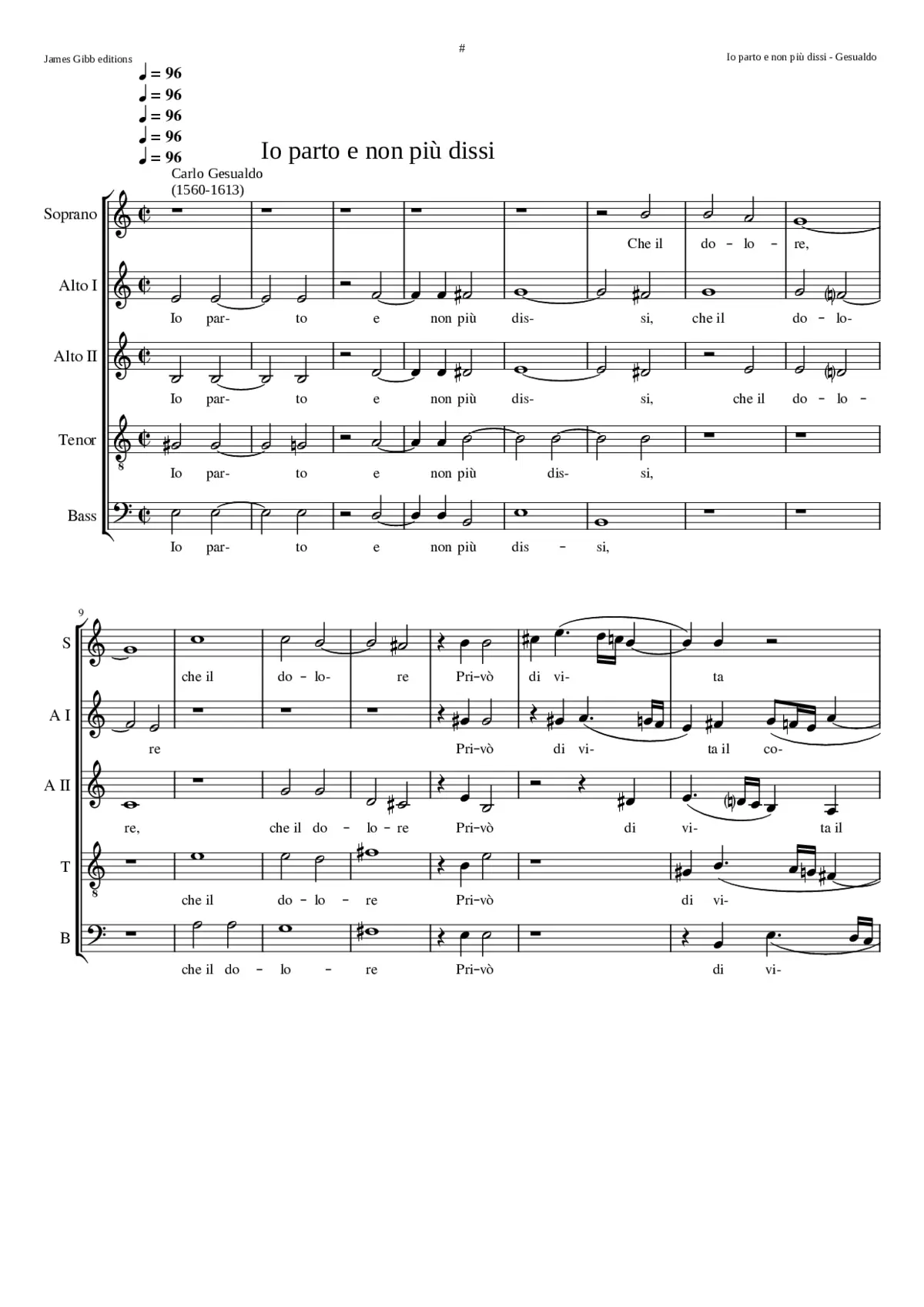 Io parto e non più dissi - Page 1