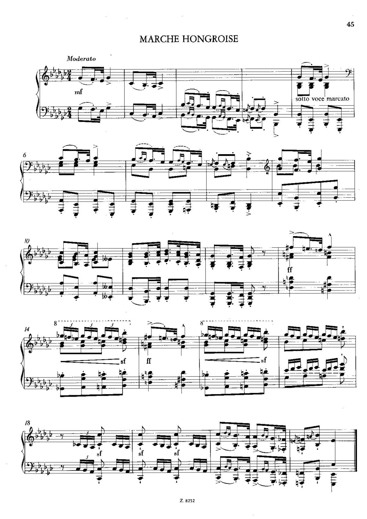 Marche hongroise, S.233b - Page 1