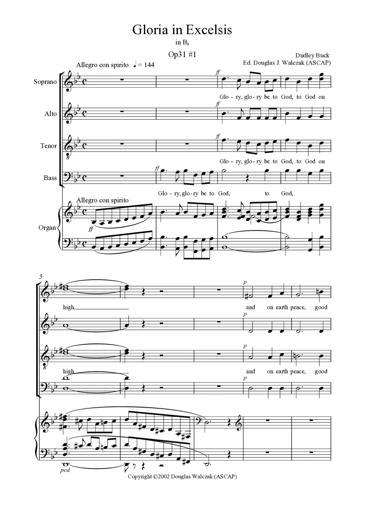 Gloria in excelsis in Bb, Op. 31, No. 1 - Page 1