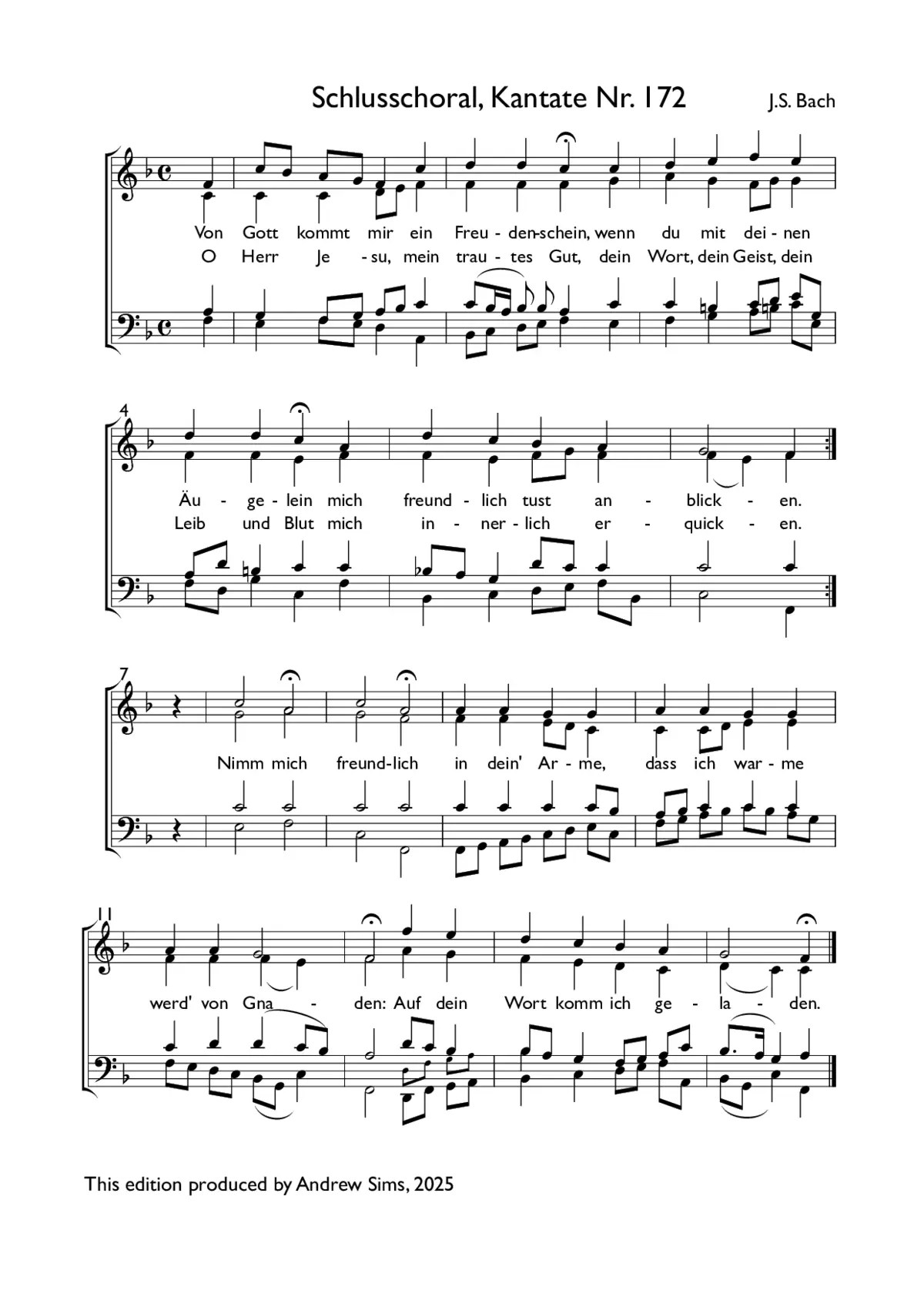 Erschallet, ihr Lieder, BWV 172 - Page 1