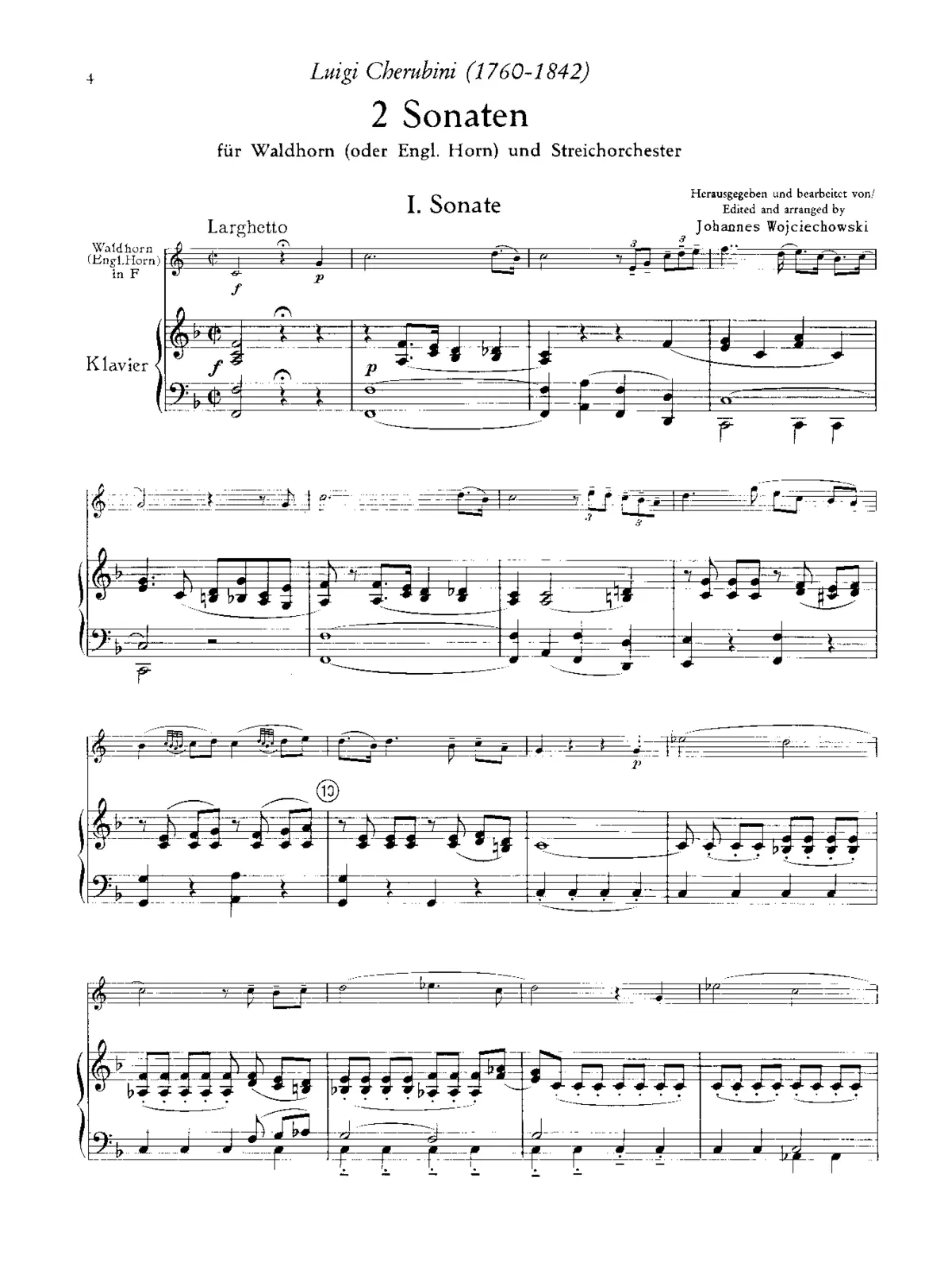 2 Sonatas for Horn and Strings - Page 1