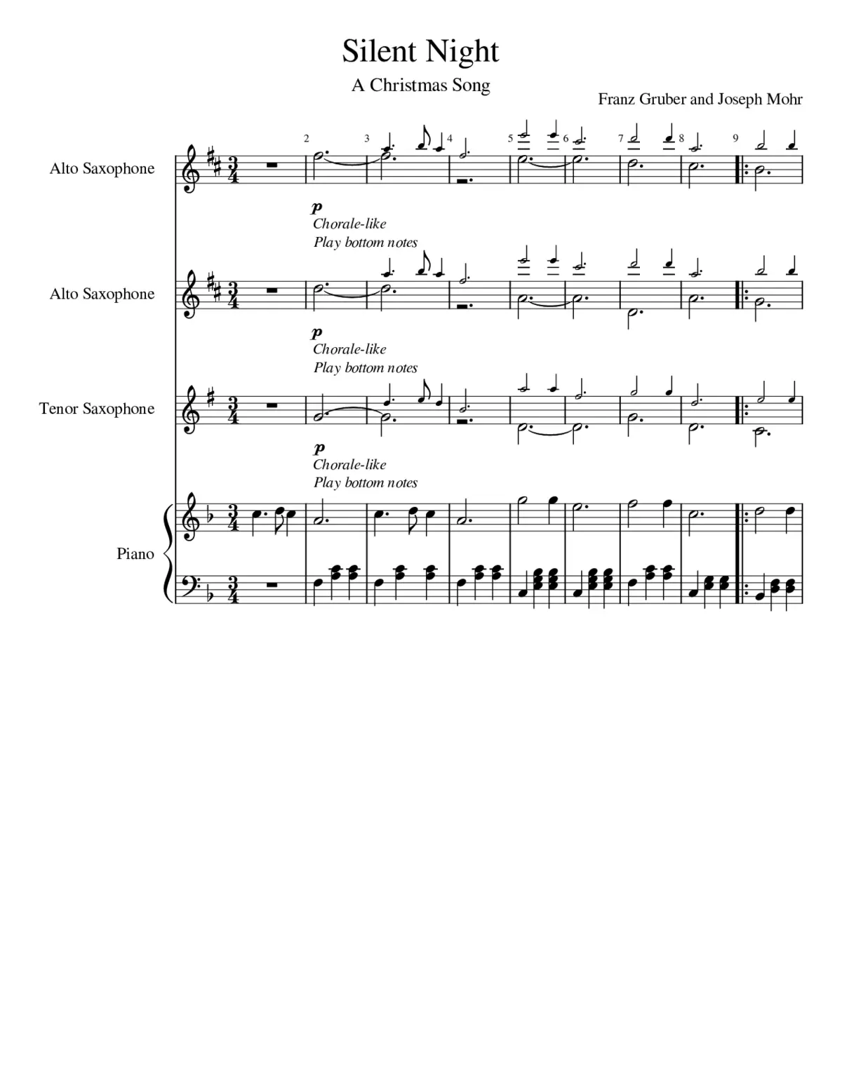 Stille Nacht heilige Nacht H.145 - Page 1