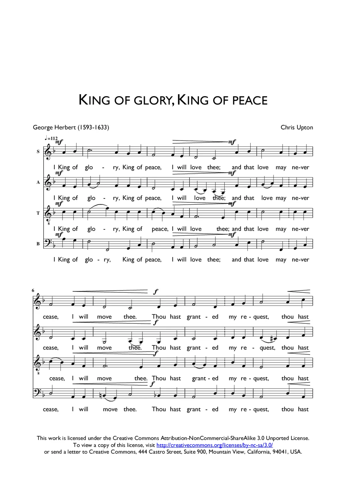 King of glory, King of peace - Page 1