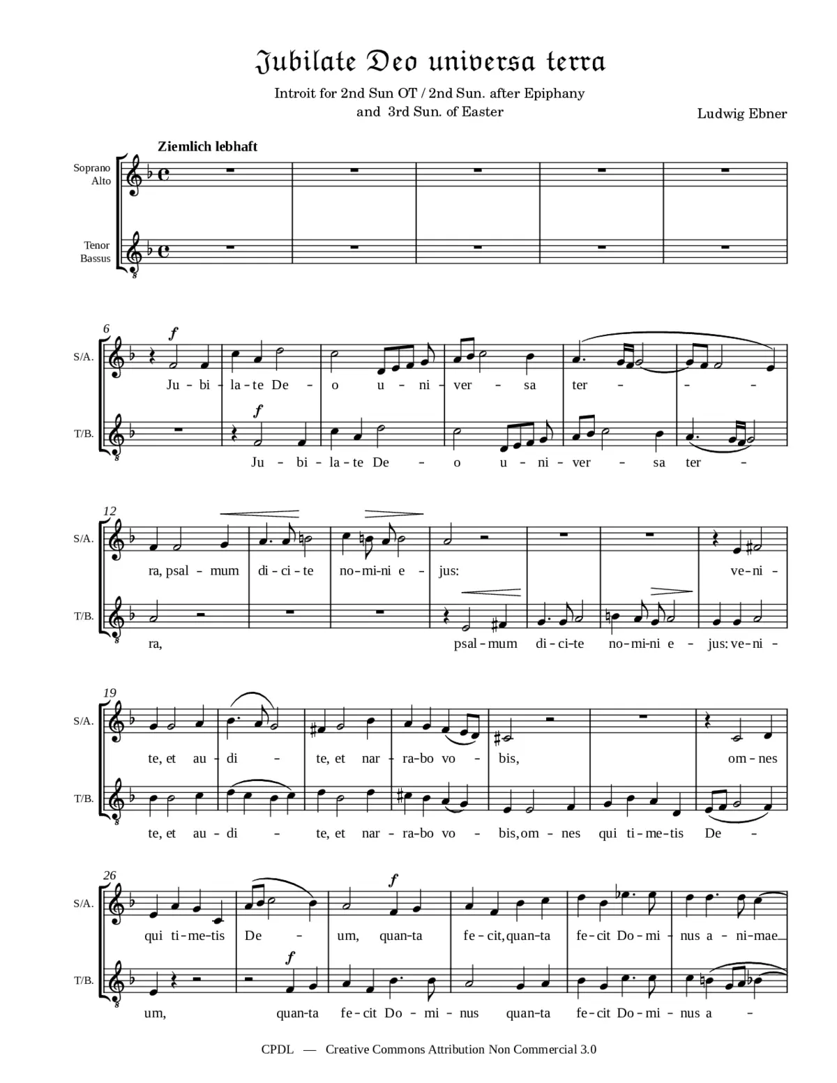 Jubilate Deo universa terra - Page 1