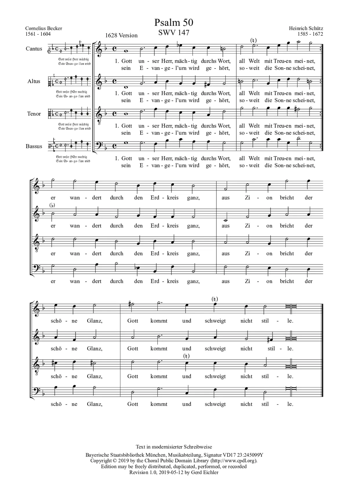 Gott unser Herr, mächtig durchs Wort, SWV 147 - Page 1