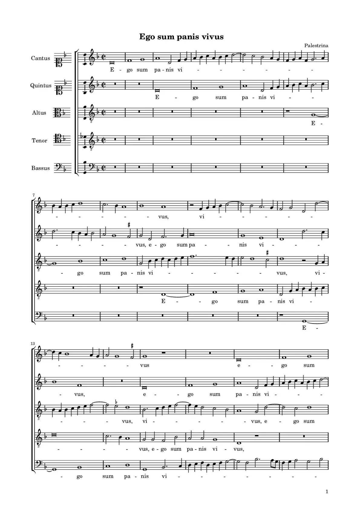 Ego sum panis vivus 5vv - Page 1