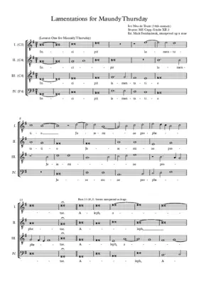 Lamentations for Maundy Thursday