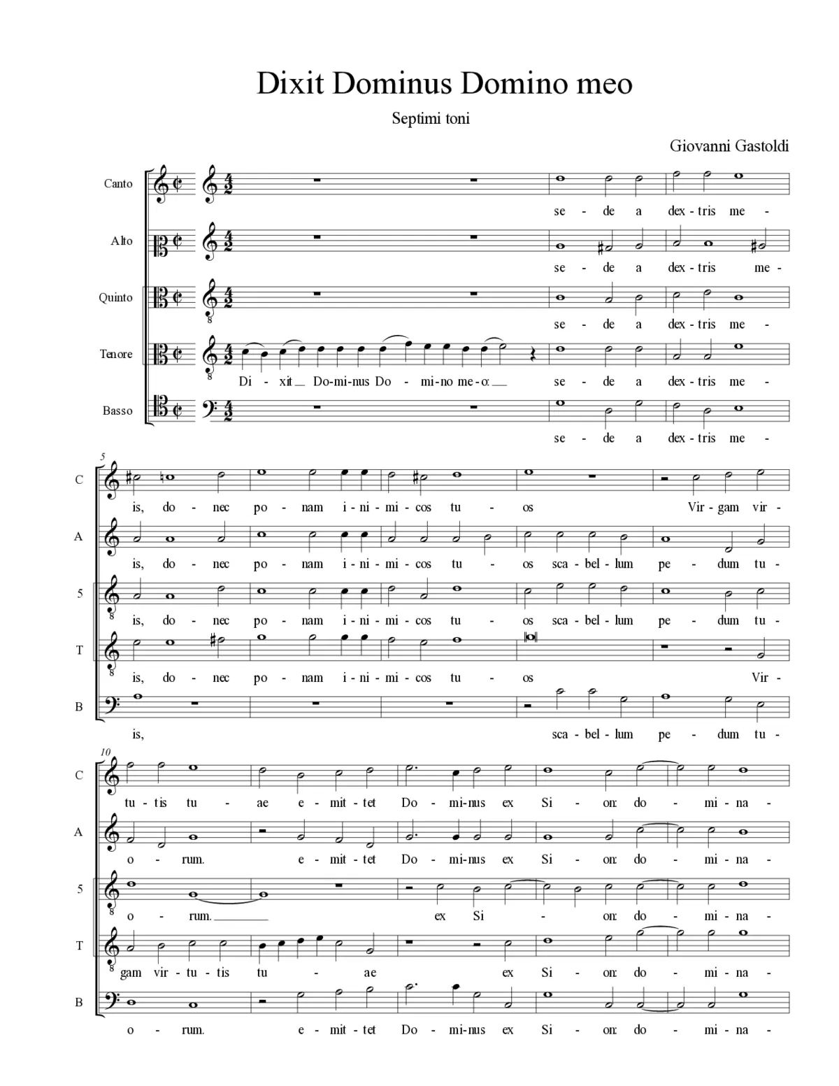 Dixit Dominus septimi toni - Page 1