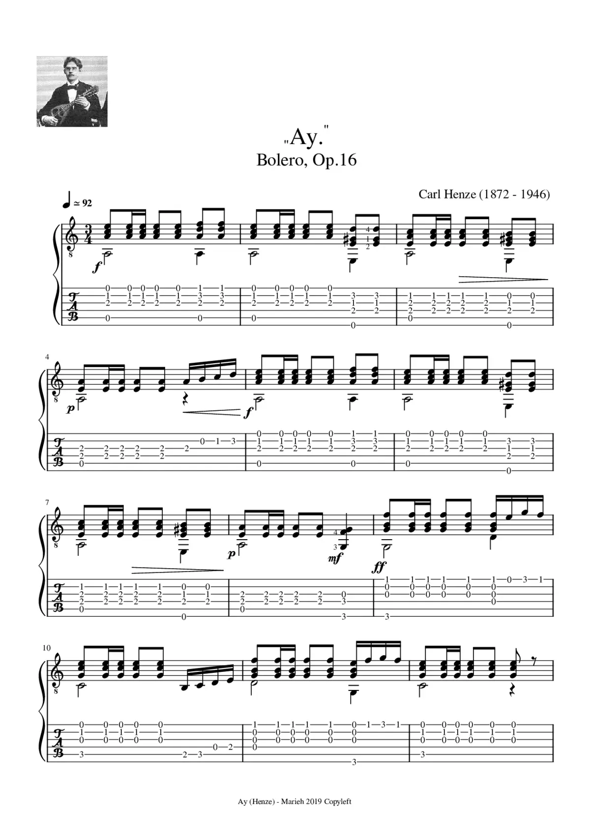 Ay (Bolero) Op.16 - Page 1