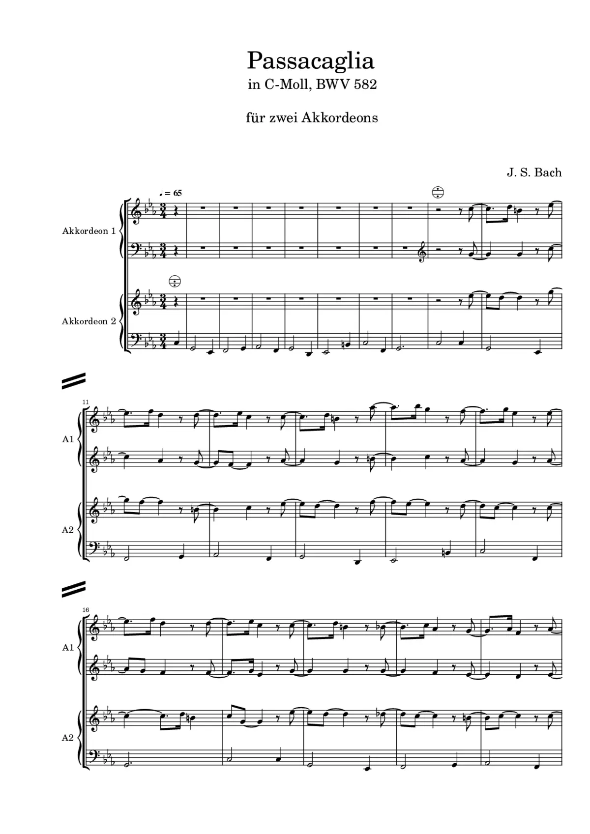 Passacaglia in C minor BWV 582 - Page 1