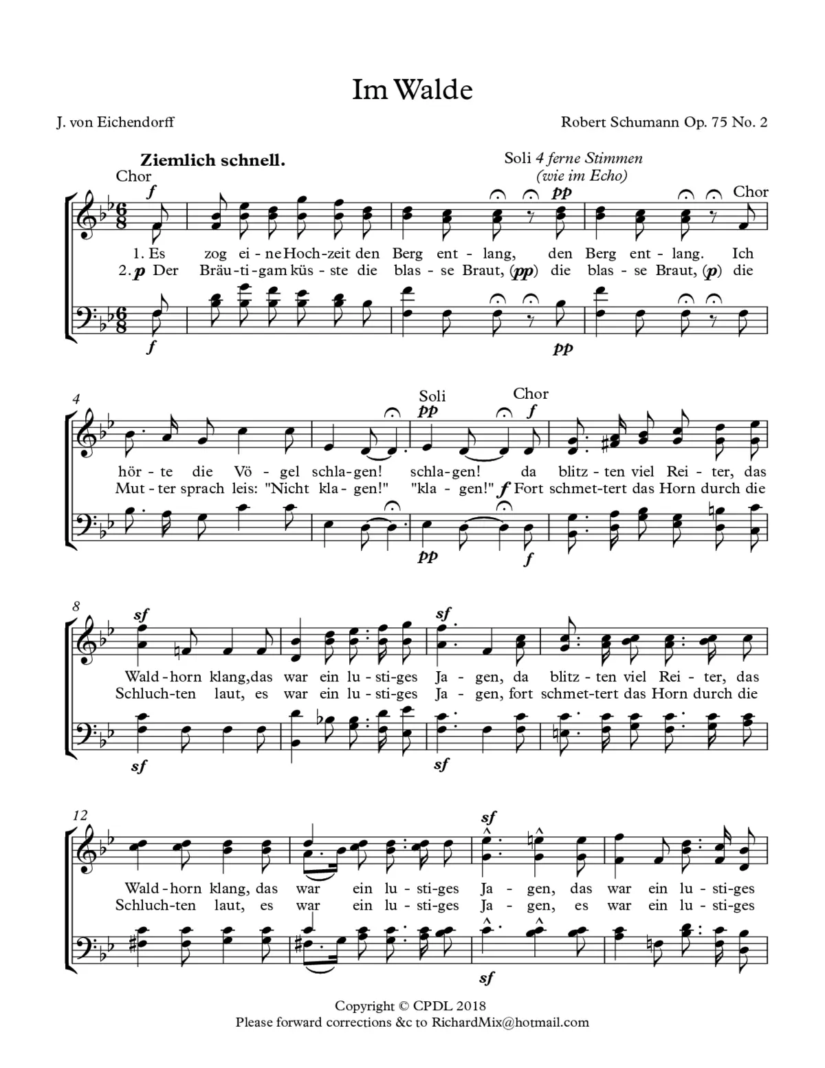 Im Walde, Op. 75 No. 2 - Page 1