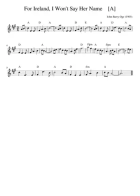 For Ireland I Won't Say Her Name