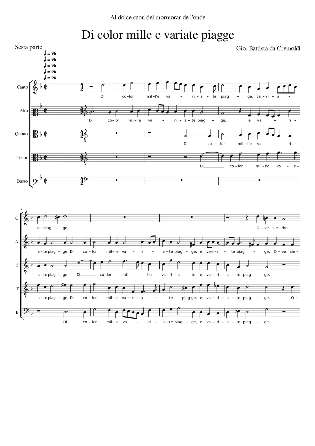 Di color mille e variate piagge - Page 1