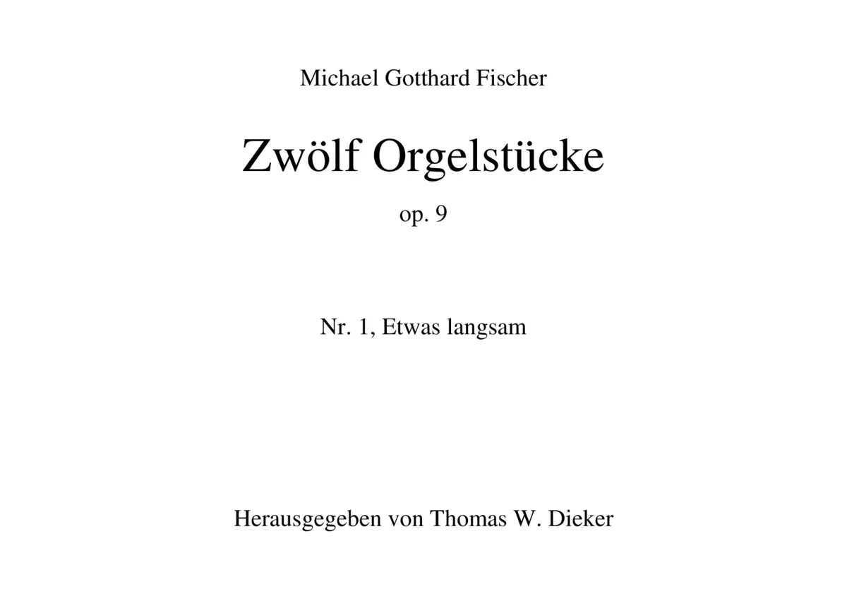 12 Orgelstücke Verschiedener Art - Page 1