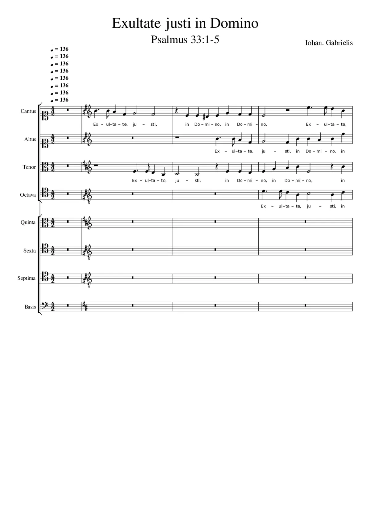Exultate justi in Domino - Page 1