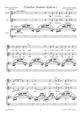 O Swallow, Swallow, Op. 68:5
