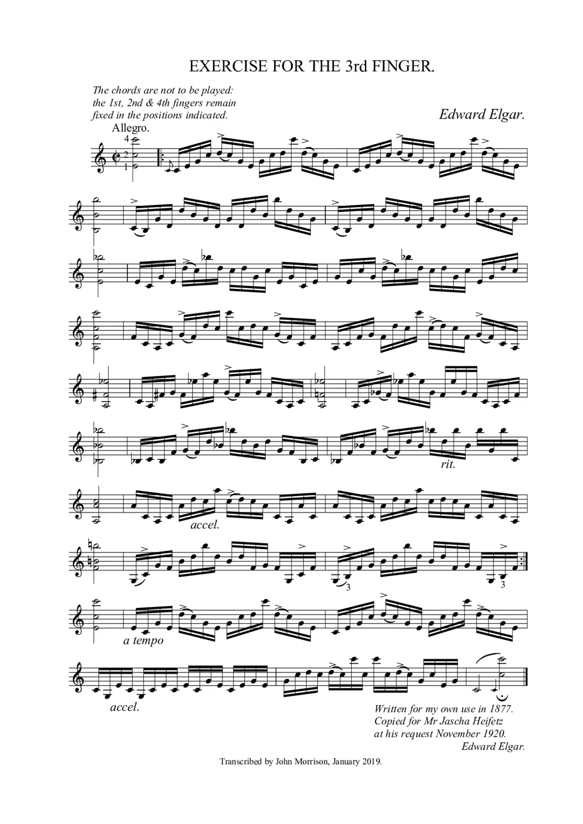 Exercise for the 3rd finger - Page 1
