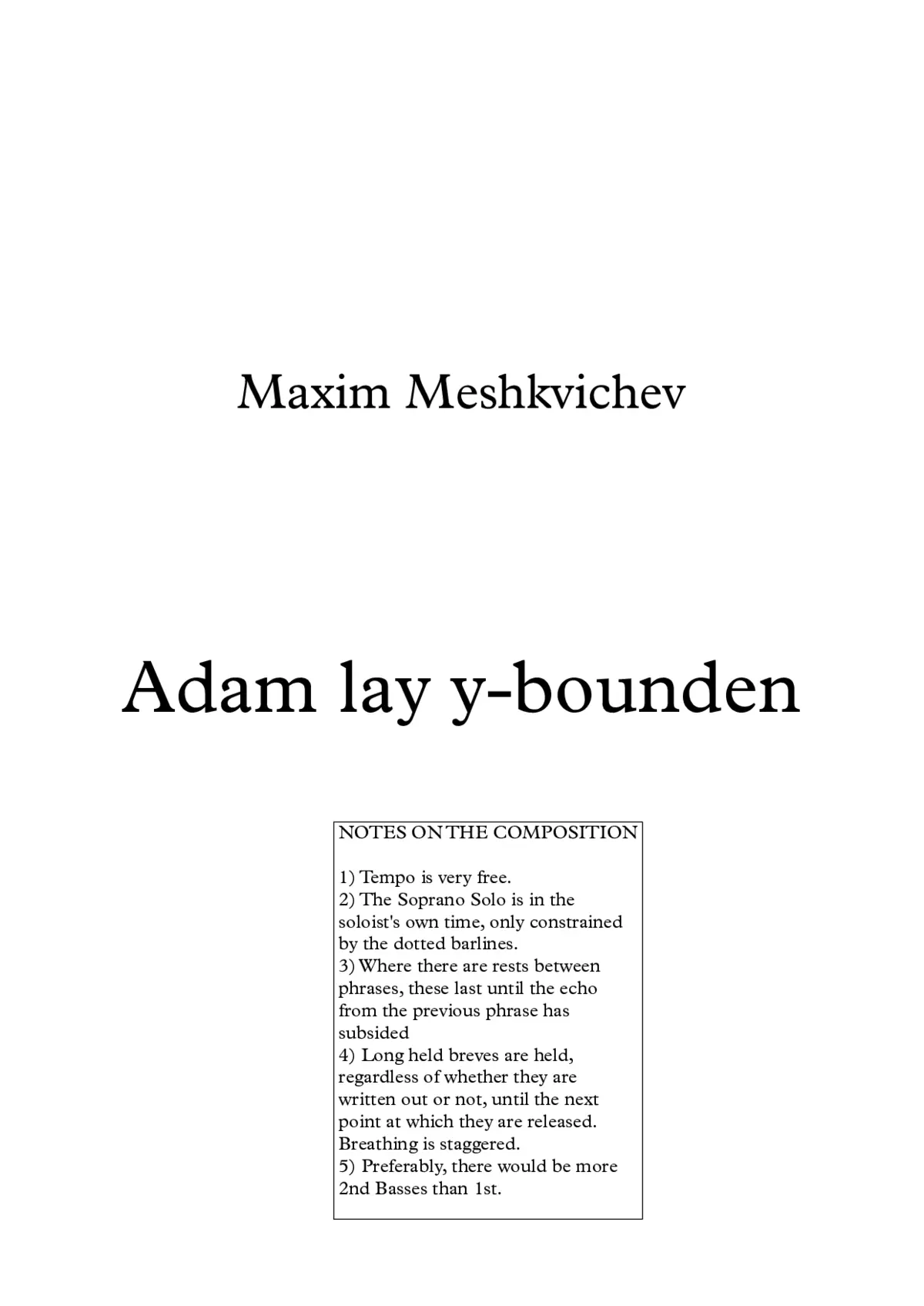 Adam lay ybounden - Page 1
