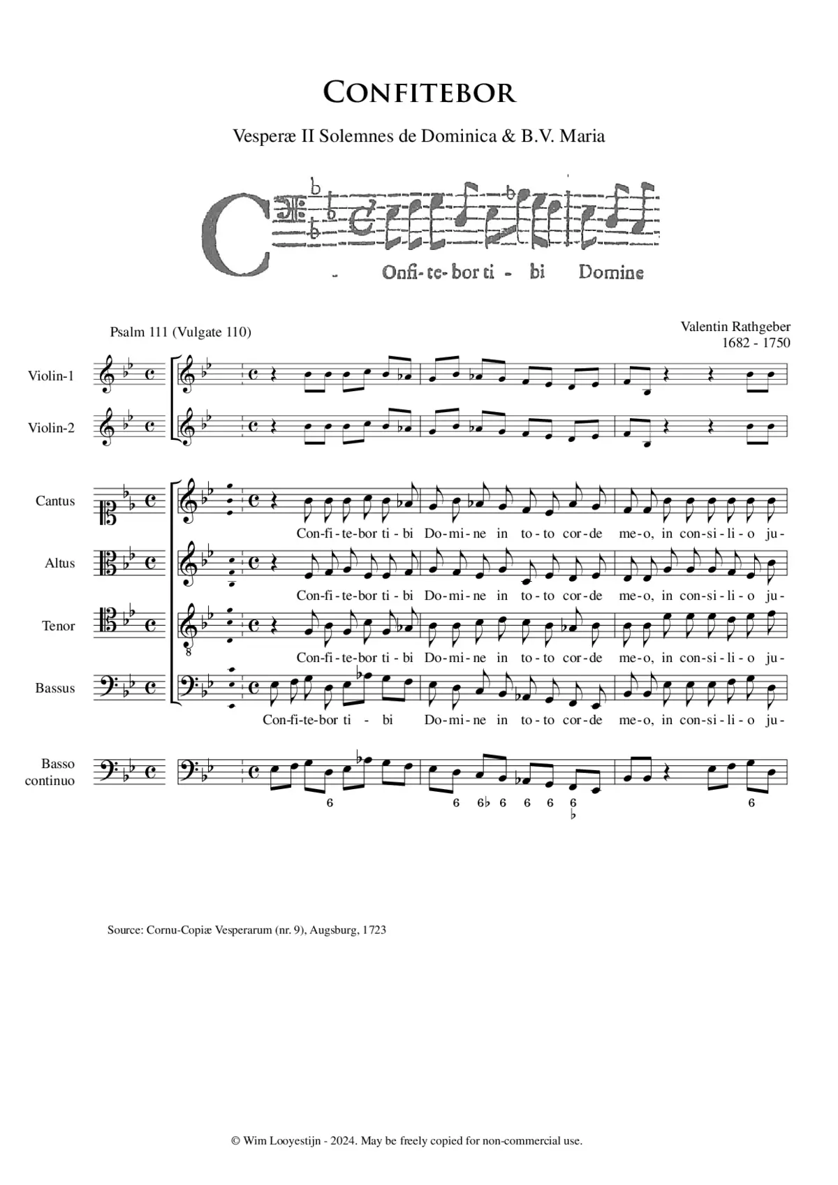 Confitebor, Op. II, No. 9 - Page 1