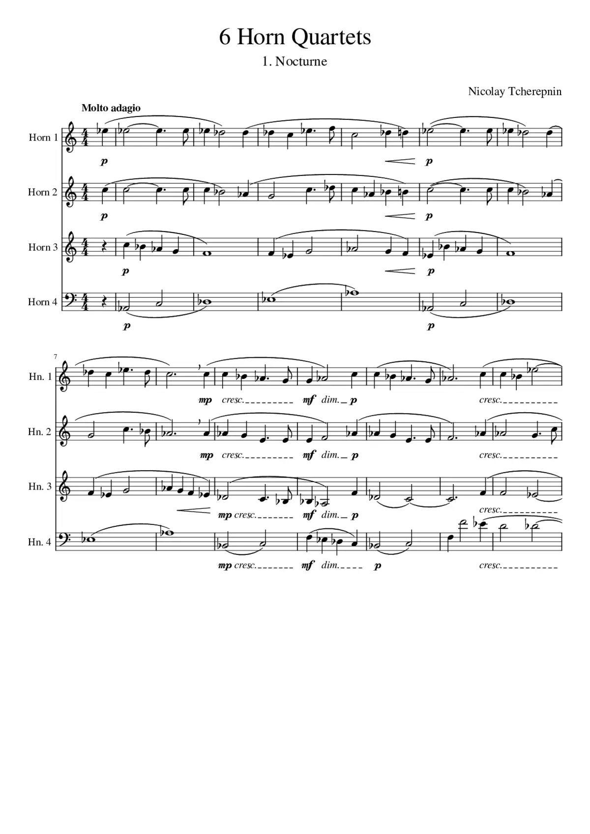 6 Horn Quartets Op.35 - Page 1